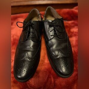 Florsheim Black Leather Wingtip Oxfords Size 11.5